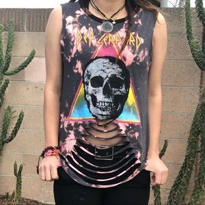Def Leppard Bleach Handmade Grunge Rock Band Tank